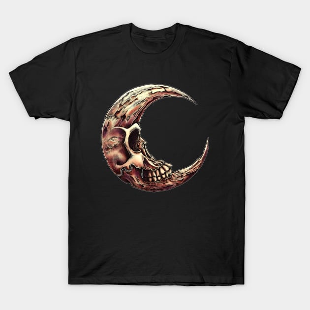 Crescent Skull T-Shirt by affan2fly